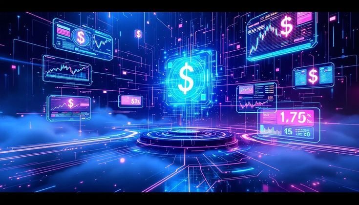 “Futuristic CBDC digital money concept, glowing central bank, cashless society, people using smartphones for payments, neon cyber finance style, ultra modern 4K illustration.”